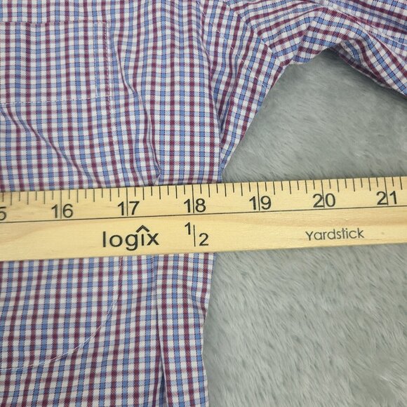 Peter Millar Button Down Shirt Small Cotton Long Sleeve Multicolor Plaid‎ Mens - Picture 4 of 6